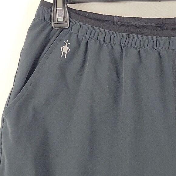 Smartwool Merino Blend Lined 8" Shorts Mens XL Black Running Athletic Reflective - Picture 2 of 10